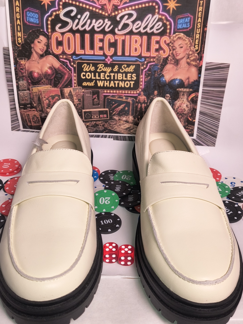 Quince Cream Leather Lug Sole Loafer Mules Women’s Size 10 NWOB
